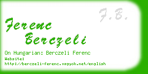 ferenc berczeli business card